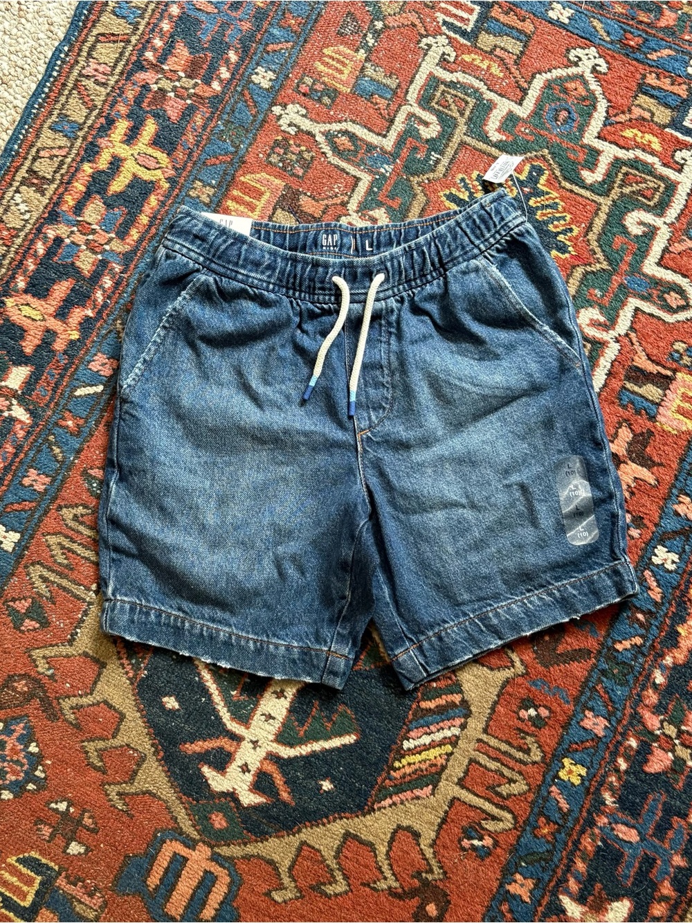 New with tags GAP Kids Denim Drawstring Shorts in Blue 100% cotton